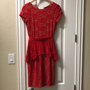 Marc Bouwer Anthropologie red lace Dress Size 4